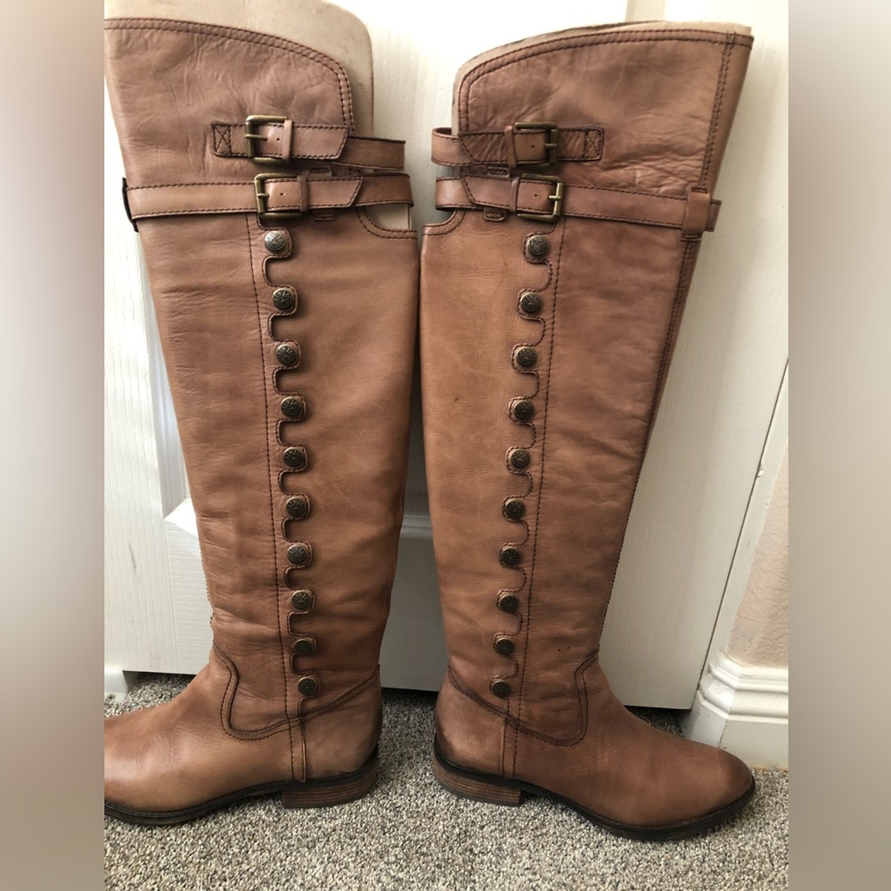 EUC Sam Edelman Pierce. Above the Knee High Boots Whiskey Leather SZ 9